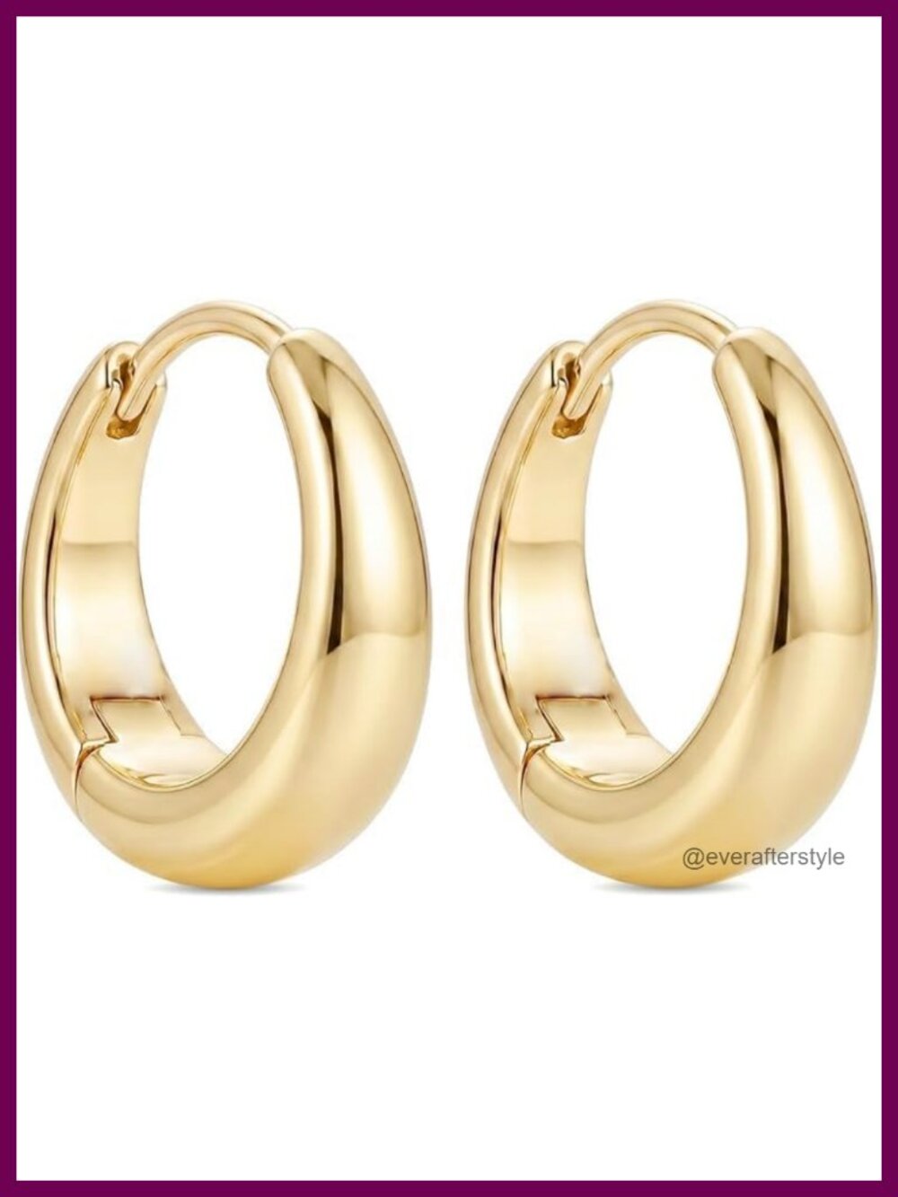 14K Gold Plated Hoop Earrings Women Hypoallergenic Lightweight Cubic Zirconia